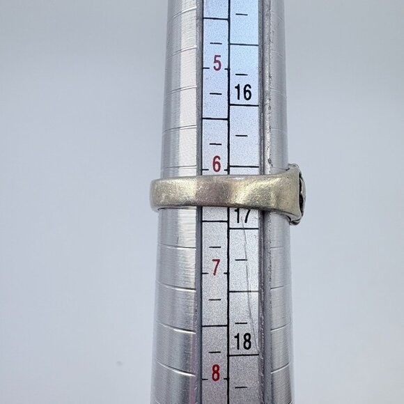 VTG Solid Sterling Silver 925 Leaf Floral Design Tapered Band Ring Size 6.25 - Picture 7 of 8